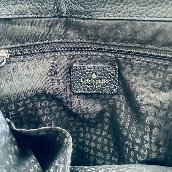 Kate Spade ♠️ Black Flap Pebbled Leather Bag - Picture 4 of 6